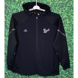 South Florida USF Football Player Issued Adidas Black Hooded Jacket Mens 2XL